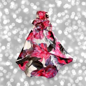 Parker Black Label STUNNING Hot Pink Floral Strapless High Low Formal Dress 4